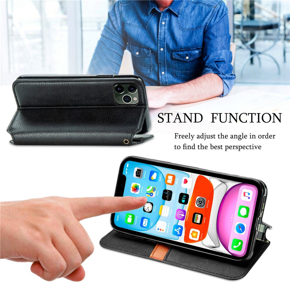Luxury Leather Flip/Wallet Style Case For iPhone - Case Monkey