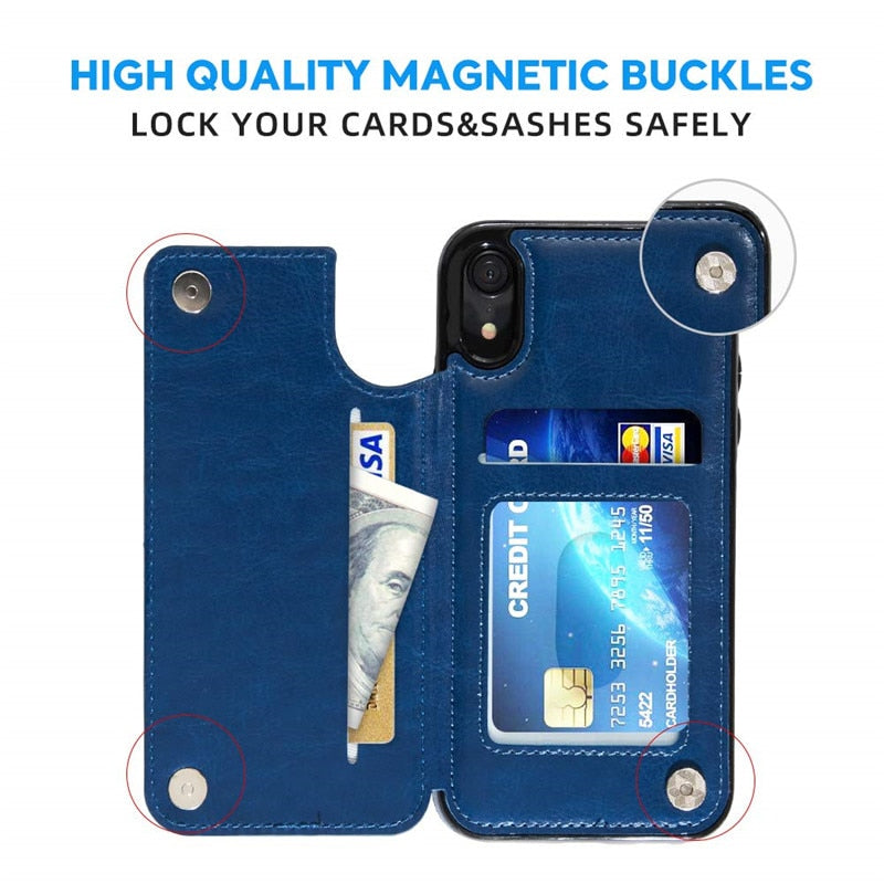 Luxury Slim Fit Premium Leather Flip Case For iPhone - Case Monkey