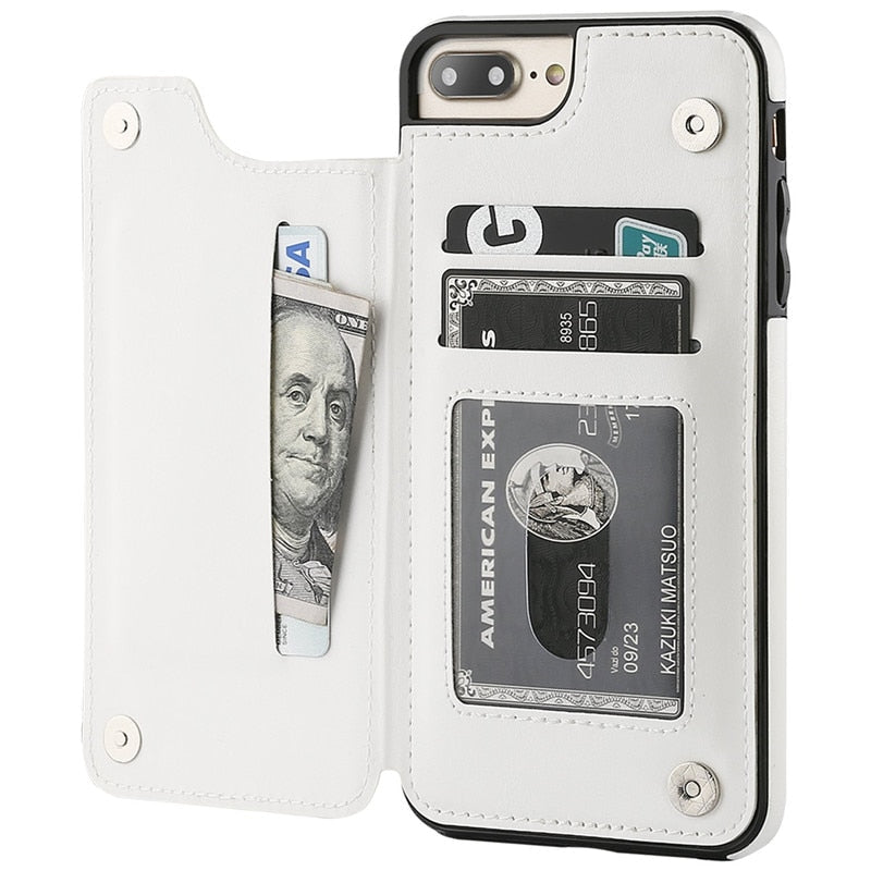 Luxury Slim Fit Premium Leather Flip Case For iPhone - Case Monkey