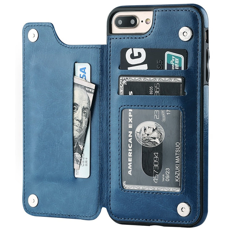 Luxury Slim Fit Premium Leather Flip Case For iPhone - Case Monkey