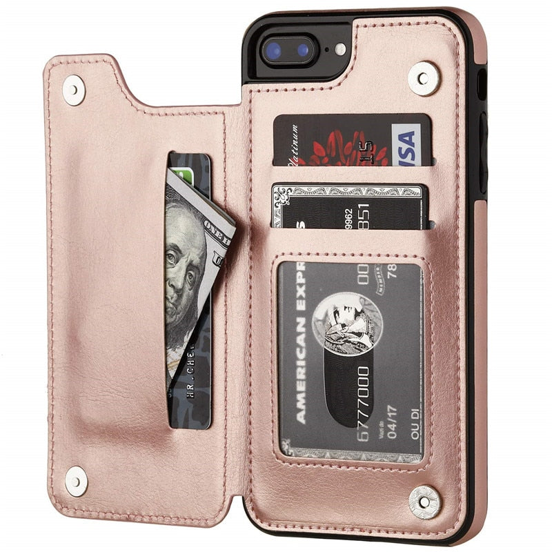 Luxury Slim Fit Premium Leather Flip Case For iPhone - Case Monkey
