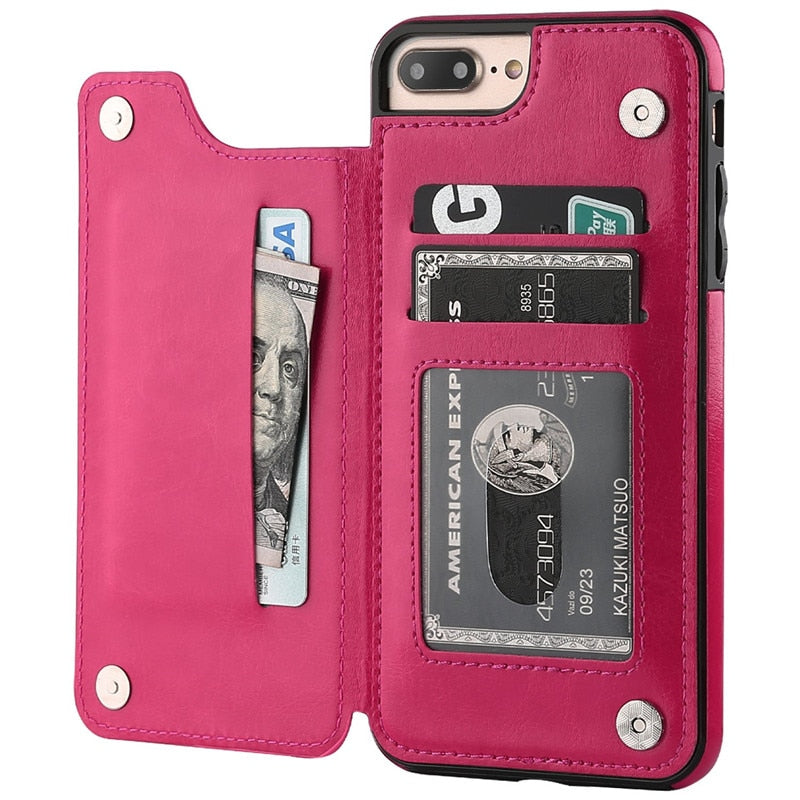 Luxury Slim Fit Premium Leather Flip Case For iPhone - Case Monkey