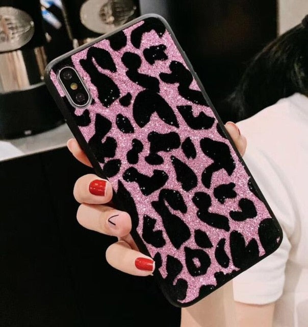 Pink Glitter Leopard Phone Case For Samsung - Case Monkey