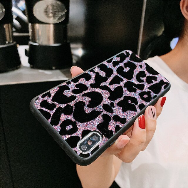 Silver Glitter Leopard Phone Case For Samsung - Case Monkey