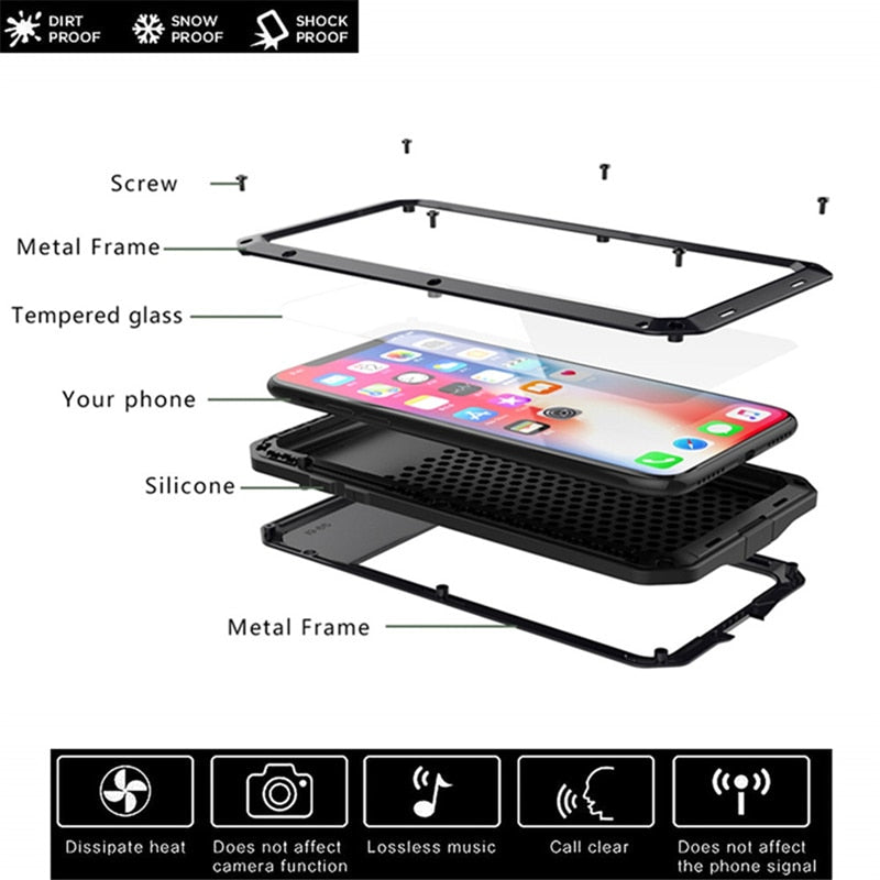 Heavy Duty Protection Metal Phone Case for iPhone - Case Monkey