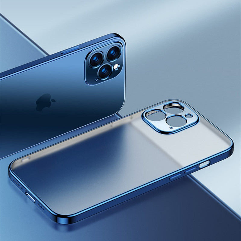 Luxury Square Frame Plating Clear Phone Case For iPhone - Case Monkey
